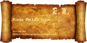 Rada Melánia névjegykártya